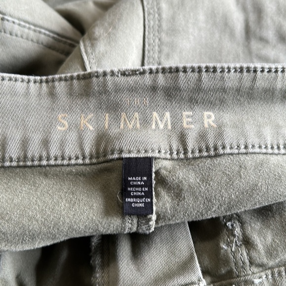White House Black Market Cargo Skimmer Jeans Olive Green Sz 6 - Picture 12 of 14